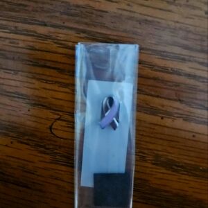 Purple ribbon awareness charm